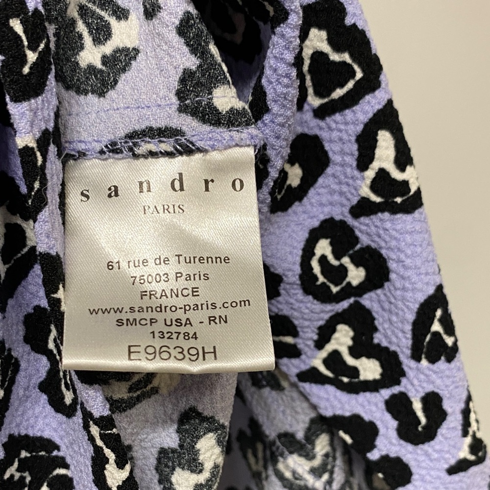 SANDRO Paris Heart Pattern Blouse - Picture 7 of 10